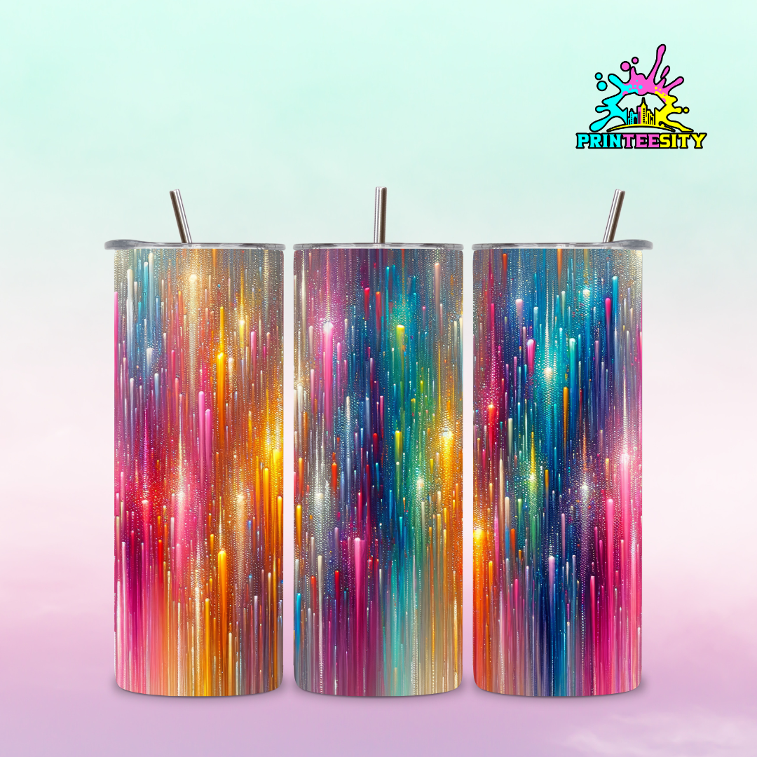 20oz - Colorful Glitter Tumbler - 1 Pc