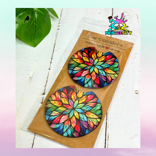 Car Coasters - Mandala - 1 Pair