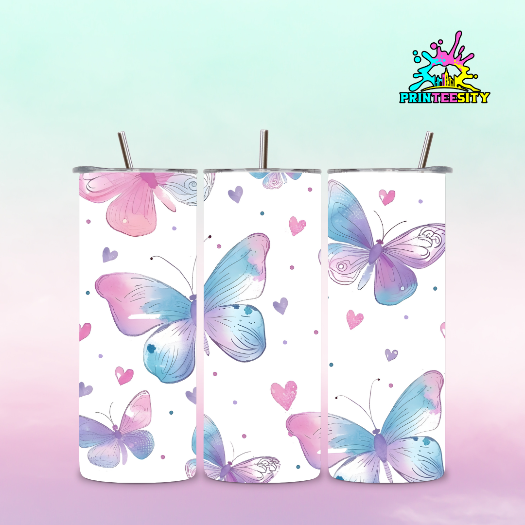 20oz - Watercolor Butterfly Tumbler - 1 Pc