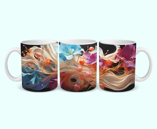 11oz - 3D Flower Mug - 1 Pc