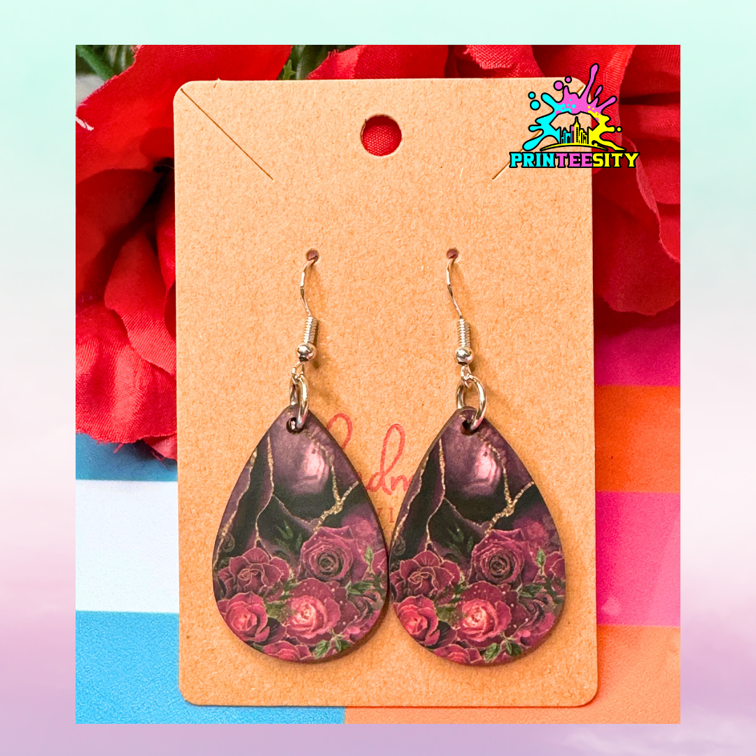 Teardrop Earrings - Rose - 1 Pair