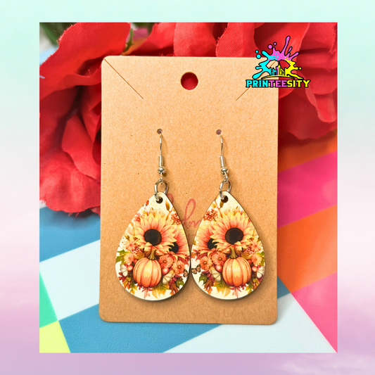 Teardrop Earrings - Sunflower - 1 Pair